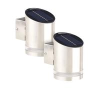 Lunartec Appliques solaires à LED 20 lm en acier inoxydable – Lot de 2