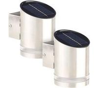 Lunartec Appliques solaires à LED 20 lm en acier inoxydable – Lot de 2