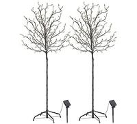 Lunartec 2 arbres lumineux solaires 150 cm avec 200 bourgeons LED