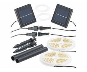 Lunartec 2 bandes à LED solaires 180 LED 3 m - Blanc chaud