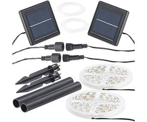 Lunartec 2 bandes à LED solaires 180 LED 3 m - Blanc clair