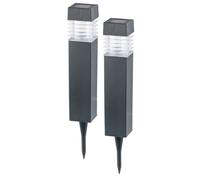 Lunartec 2 bornes lumineuses solaires à LED avec capteur de luminosité - Carrées