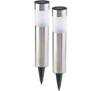 Bornes lumineuses solaires à LED avec capteur de luminosité - Rondes - x2 [Lunartec]