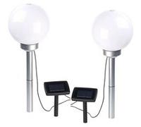Lunartec : 2 bornes lumineuses sphériques à LED Ø 20 cm avec effet lumineux rotatif
