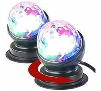 2 boules disco rotatives à 360° avec effets lumineux LED RVB 3 W [Lunartec]