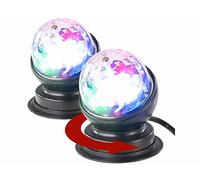 Lunartec 2 boules disco rotatives à 360° avec effets lumineux LED RVB 3 W