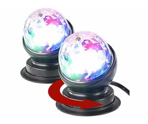 Lunartec 2 boules disco rotatives à 360° avec effets lumineux LED RVB 3 W