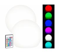 Lunartec 2 boules lumineuses à LED solaires télécommandées RVBB, 60 lm, IP67, Ø 20 cm