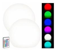Lunartec 2 boules lumineuses à LED solaires télécommandées RVBB / 60 lm / IP67 / Ø 30 cm