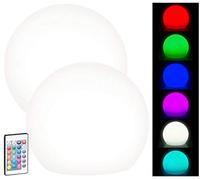 Lunartec 2 boules lumineuses à LED solaires télécommandées RVBB / 60 lm / IP67 / Ø 30 cm