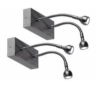 Lunartec 2 doubles lampes de lecture murales avec col de cygne