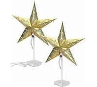 Lunartec 2 étoiles lumineuses à LED - modèle doré