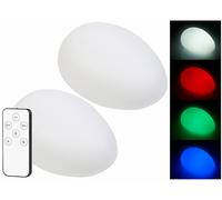 Lunartec 2 galets lumineux solaires à LED RVBB télécommandés