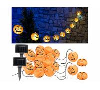 Lunartec 2 guirlandes à LED avec 10 lampions "citrouilles d'Halloween" - Solaire