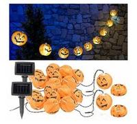 Lunartec : 2 guirlandes à LED avec 10 lampions citrouilles d'Halloween - Solaire