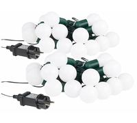 Lunartec 2 guirlandes guinguette 4,75 m 20 ampoules LED 1W - Blanc chaud