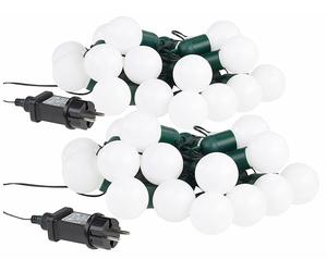 Lunartec 2 guirlandes guinguette 4,75 m 20 ampoules LED 1W - Blanc chaud