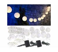 Lunartec : 2 guirlandes LED solaires blanc chaud avec 20 lampions - 6 m Blanc Chaud G