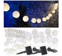 Lunartec : 2 guirlandes LED solaires blanc chaud avec 20 lampions - 6 m