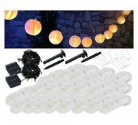 Lunartec 2 guirlandes LED solaires blanc chaud avec 50 lampions - 10 m