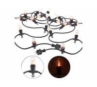 Lunartec 2 guirlandes lumineuses décoratives 4,2 m à 10 ampoules effet flammes