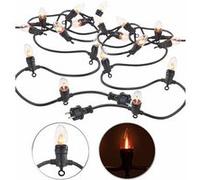 Lunartec 2 guirlandes lumineuses décoratives 4,2 m à 10 ampoules effet flammes