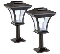 Lunartec 2 lampadaires de jardin solaires à LED sur pied