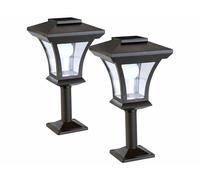 Lunartec 2 lampadaires de jardin solaires à LED sur pied