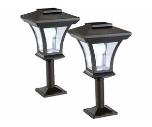 Lunartec 2 lampadaires de jardin solaires à LED sur pied