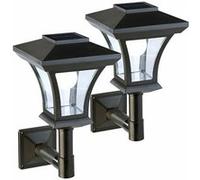 Lunartec : 2 lampadaires LED solaires pour fixation murale G