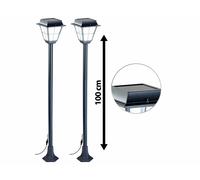 Lunartec 2 lampadaires solaires de jardin à LED - Hybride