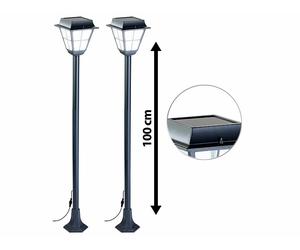 Lunartec 2 lampadaires solaires de jardin à LED - Hybride