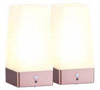 Lunartec : 2 lampes de table carrées avec capteur de mouvement PIR - Avec batterie Autre G