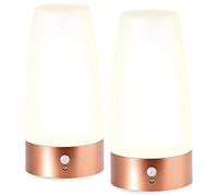 Lunartec 2 lampes de table rondes avec capteur de mouvement PIR - Avec piles