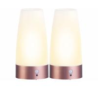 Lunartec 2 lampes de table rondes avec capteur de mouvement PIR rechargeables