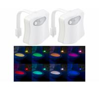 Lunartec 2 lampes de toilettes veilleuses à LED 16 couleurs avec capteur de mouvement