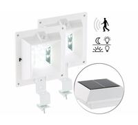 Lunartec 2 lampes solaires à LED pour gouttière 160 lm / 2 W avec capteur PIR - Blanc
