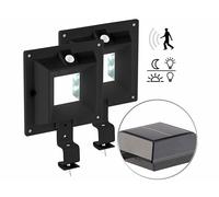 Lunartec 2 lampes solaires à LED pour gouttière 160 lm / 2 W avec capteur PIR - Noir