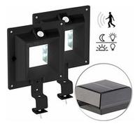 Lunartec 2 lampes solaires à LED pour gouttière 160 lm / 2 W avec capteur PIR - Noir