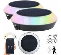 Lunartec : 2 Lampes solaires d'extérieur connectées avec LED et détecteur de mouvement G