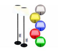 Lunartec 2 lampes sur pied solaires télécommandées LED RVB CCT