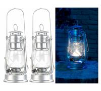 Lunartec 2 lampes tempêtes LED rechargeables avec variateur 200 lm / 3W / 8000K - Argent