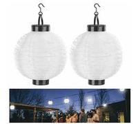 Lunartec : 2 lampions solaires Ø 20 cm avec LED blanc chaud Blanc Chaud G
