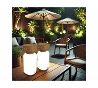 Lunartec 2 lanternes d’extérieur rechargeables LED 120 lm - coloris brun