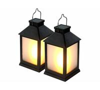 Lot de 2 lanternes de jardin solaires à 32 LED effet flamme [Lunartec]