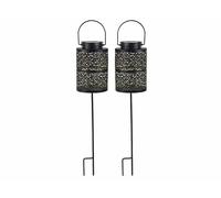 Lunartec 2 lanternes de jardin solaires avec piquet