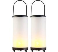 Lunartec 2 lanternes solaires à LED avec 96 LED effet flamme