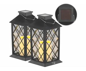 Lunartec 2 lanternes solaires avec bougie LED effet flamme - Capteur d'obscurité