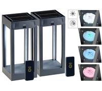 Lunartec 2 lanternes solaires d'extérieur télécommandées à couleur changeante 80 lm