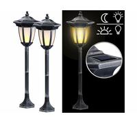 Lunartec 2 lanternes solaires sur pied 24 LED effet flamme